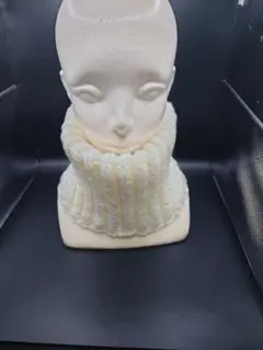 ハンドメイド・手編み ネックウォーマー ホワイト