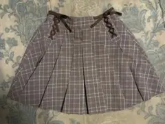 リボン付き チェック柄キュロット