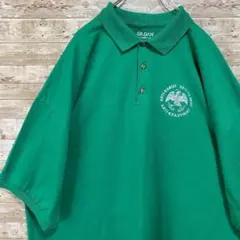 よ*こ様 【USA輸入】GILDANアメリカ古着ポロシャツ半袖グリーンゆるダボ3のサムネイル