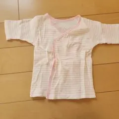 ベビー肌着 短肌着 50cm ピンク ストライプ 新生児
