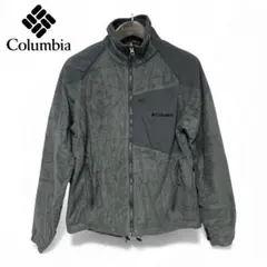 Columbia 刺繍ロゴ入 ジップアップ フリースジャケット グレー L