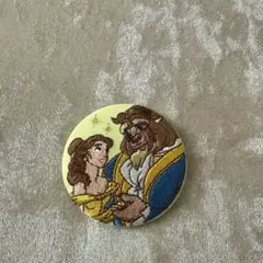 ディズニー　刺繍缶バッチ　美女と野獣