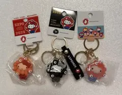 サンリオミャクミャク立体マスコットキーホルダー３個セット　ハローキティ
