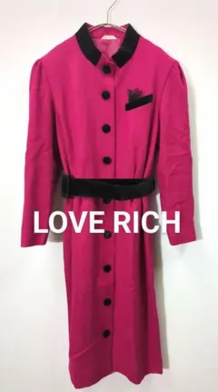 LOVE RICH ラブリッチ　レトロ昭和風　ウエストマークキャバドレス　ピンク