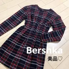 Bershka チェック柄 長袖ミニワンピース