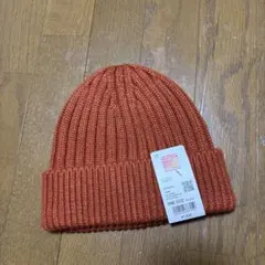 ユニクロ　ヒートテックリブビーニー　オレンジ