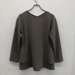 エルーラ 茶色 プルオーバー Mサイズ 長袖 ゆったり シルエット 通勤