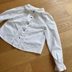 ZARA フリル付きホワイトシャツ 9サイズ