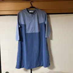 青色 チュニック Sサイズ ポリエステル100% 五分丈