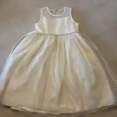 100〜110フォーマルドレス イエロー黄色 パール装飾