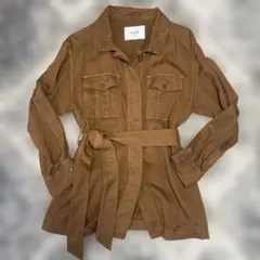 スローブイエナ　サファリジャケット　サファリシャツ　キャメル