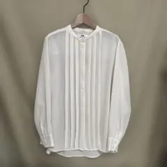 UNIQLO ユニクロ ピンタックブラウス（長袖）オフホワイト　サイズM