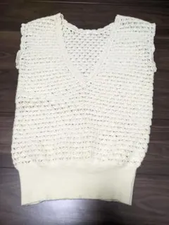 POU DOU DOU　昭和レトロ風　ウールニットベスト