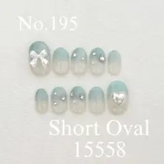 No.195 ニュアンスネイルチップ　推し活ネイル　マグネット　リボン　キラキラ