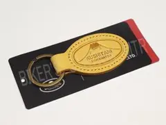 送料込　クシタニ　K4468　旧富士山レザーキーホルダー　パステルイエロー　牛革のサムネイル