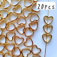 ハートフレームビーズ ゴールド 枠 リング 中抜きハンドメイドパーツ まとめ売り