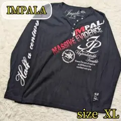 【y2k✨IMPALA✨XL】長袖 カットソー Vネック お兄系 刺繍 ギャル男