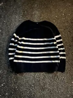 n*u様 OLD UNIQLO ネイビー&ホワイト　ボーダーニット y2k シテ