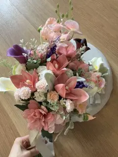 ウェディングブーケ　ブライダルブーケ　アーティフィシャルフラワー　造花ブーケ