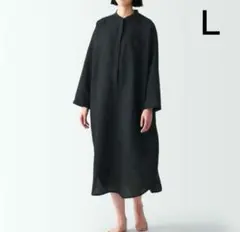 無印良品　リヨセル　麻クルタ　ワンピース　黒　L