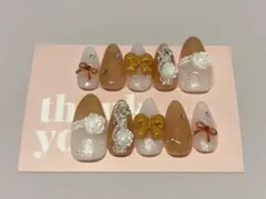 現品セール】ネイルチップ♡オレンジ 量産型地雷韓国ワンホン