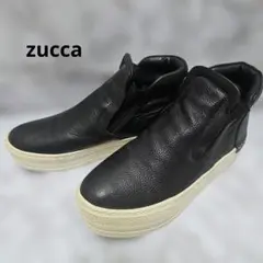 zucca ズッカ　サイドゴアブーツ レザー シボ加工 ブラック M 厚底のサムネイル