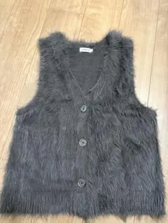 LEPSIM グレー ファーベスト ノースリーブ