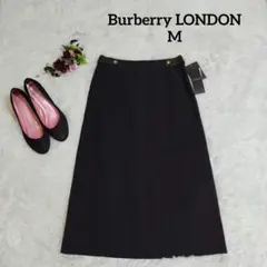 新品　Burberry LONDON　ロングスカート　M　綿100％　黒