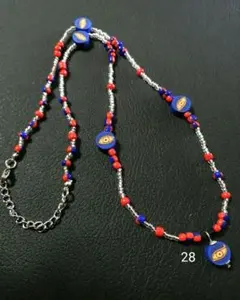 ビーズネックレス 28　目玉　y2k　ストリート　スケーター　ヒップホップ