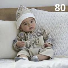 なりきり袴カバーオール　ロンパース　兜　プティマイン　80