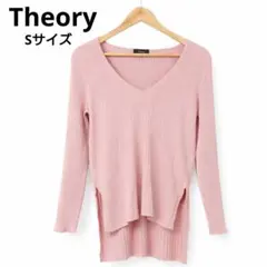 Theory セオリー クレープニット ELLYNALIA V ピンク S