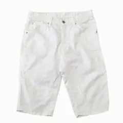 EDWIN　ホワイトハーフパンツ　綿リネン　ポケット付き（28）