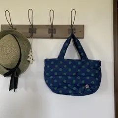 新品　ルートート　バッグ　水玉　ドット　キルティングバッグネイビーROOTOTE