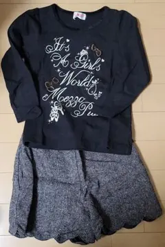 mezzo piano　メゾピアノ　２点セット　長袖Tシャツ　ショートパンツ