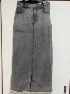 【美品】GLOBAL WORK デニムロングスカート グレー M