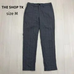 THE SHOP TK グレンチェック テーパード イージーパンツ 裏起毛 Mのサムネイル