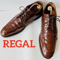 ✨極上中古✨REGAL リーガル 外羽根 Uチップ モカシン ブラウン 25.5