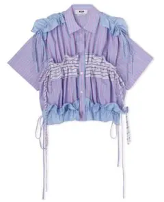 MSGM ストライプ フリル 半袖シャツのサムネイル