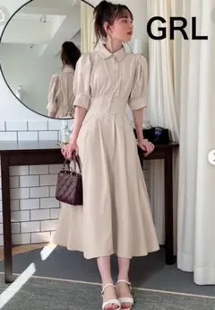 GRL グレイル　 バックレースアップタックシャツワンピース