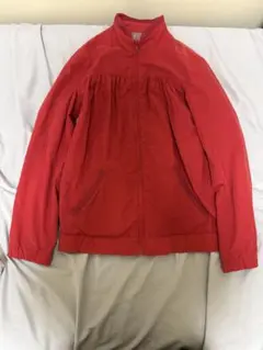 80s-90s レトロ ギャザーデザイン ナイロンジャケット 赤