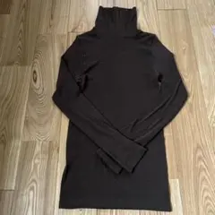 ユニクロ ヒートテック タートルネック ハイネック ブラウンXL
