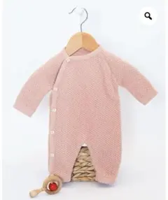 La manufacture de layette ピンク　ニットロンパース