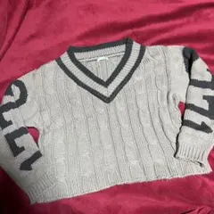 GYDA ニット ブラウン ロゴ セーター