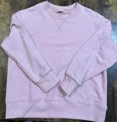 キッズ シンプル 無地 スウェット トレーナー ピンク 130cm 春秋冬服