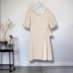 ジルスチュアート ワンピース S ピンク 上品 レース切替