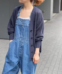 スピックアンドスパン リンクスメッシュ2WAYカーディガン ネイビー