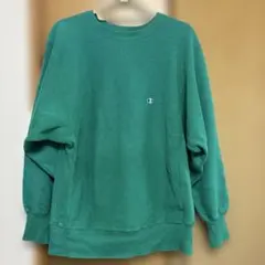 人気色Champion リバースウィーブ スウェット エメラルドグリーン 目付き