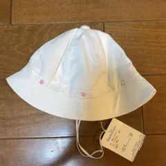 新品　familiar UVカット ベビー帽子 45サイズ ホワイト