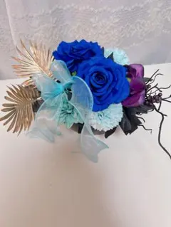 青紫の造花アレンジメント　ギフト