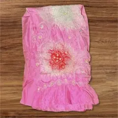 【昭和レトロ】絞り　帯　ピンク　浴衣　甚平　着物　華やか　花柄